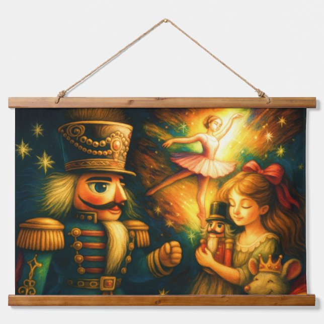 Tapisserie Suspendue Chalk Dessin Cute Nutcracker Ballet Noël (Devant)