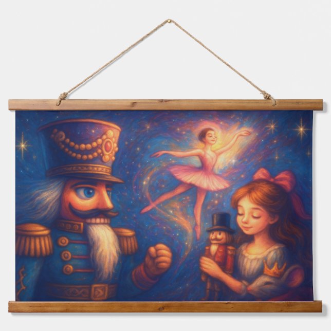 Tapisserie Suspendue Chalk Dessin Cute Nutcracker Ballet Noël (Devant)