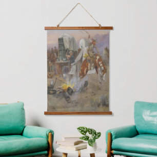 Tapisserie Suspendue Charles M Russell - Bronc à Cow Camp Doormat