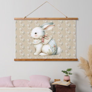 Tapisserie Suspendue Charme de Lapin Cottagecore en Impression Générale