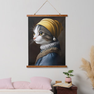 Tapisserie Suspendue Chat avec oreille perle