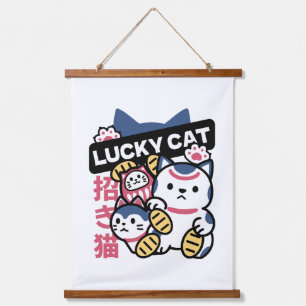 Tapisserie Suspendue Chat Chanceux Maneki Neko – Chat de Fortune Japona