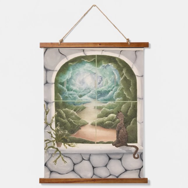 Tapisserie Suspendue Chat dans une fenêtre (Recto)