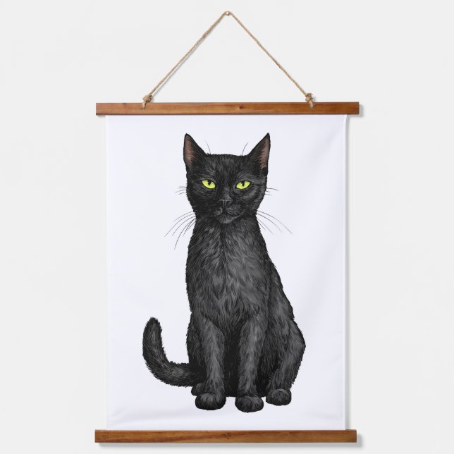 Tapisserie Suspendue chat noir (Recto)
