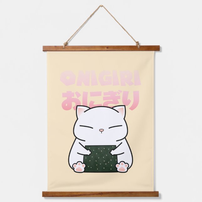 Tapisserie Suspendue Chat Sushi Ball de riz (Recto)