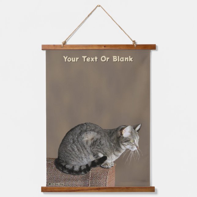 Tapisserie Suspendue Chat Tabby Gris Fumé (Recto)