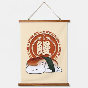 Tapisserie Suspendue Chat Unagi Eel Sushi