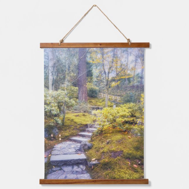 Tapisserie Suspendue Chemin de pierre de vent en forêt (Recto)