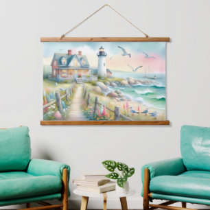 Tapisserie Suspendue Chemin vers le Cottage Littoral au Phare
