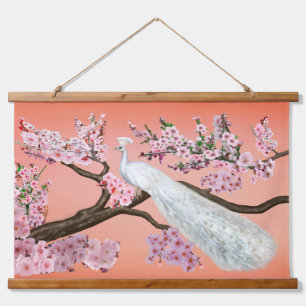 TAPISSERIE SUSPENDUE CHERRY BLOSSOM PEACOCK