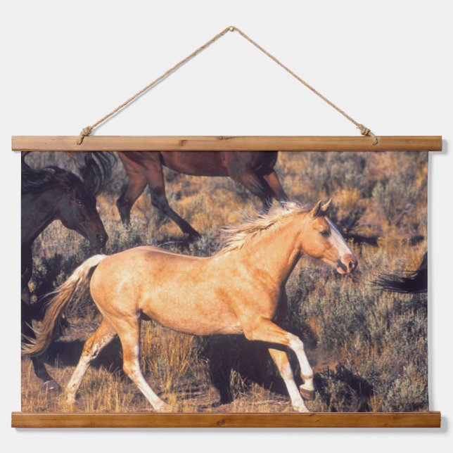 Tapisserie Suspendue Chevaux courir un ranch Ponderosa (Devant)