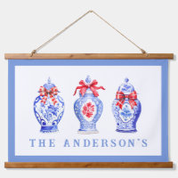 Chinoiserie Ginger Jar Avec Bow Rouge | Noël