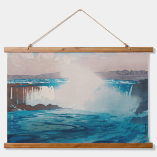 Tapisserie Suspendue Chutes du Niagara, Hiroshi Yoshida, Gravure sur bo