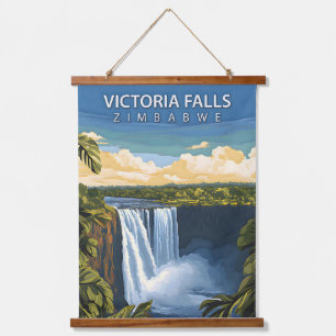 Tapisserie Suspendue Chutes Victoria – Affiche de voyage rétro du Zimba