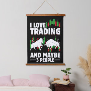 Tapisserie Suspendue Citation de trading amusante Taureau & chandelier