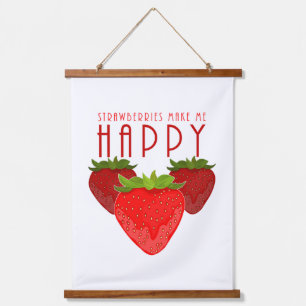 Tapisserie Suspendue Citation Mignonne sur les Fraises Fruit Mignon