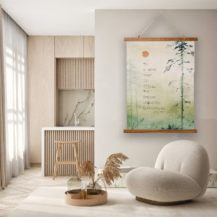 Tapisserie Suspendue Citation Zen Motivational Asian Art Wood