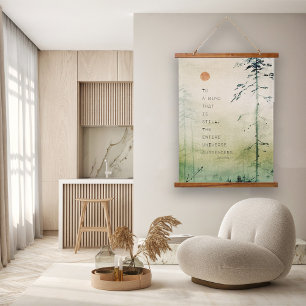 Tapisserie Suspendue Citation Zen Motivational Asian Art Wood