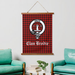 Tapisserie Suspendue Clan Brodie Crest Badge et Tartan