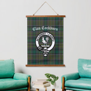 Tapisserie Suspendue Clan Cockburn Crest Badge et Tartan
