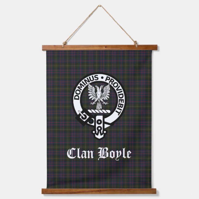 Tapisserie Suspendue Clan écossais Boyle Crest Badge & Tartan (Recto)