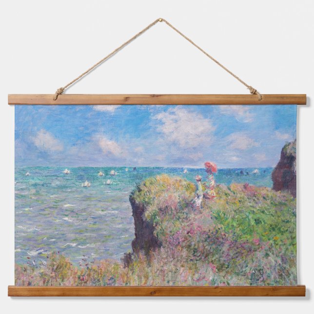 Tapisserie Suspendue Claude Monet - Promenade Cliff à Pourville (Devant)