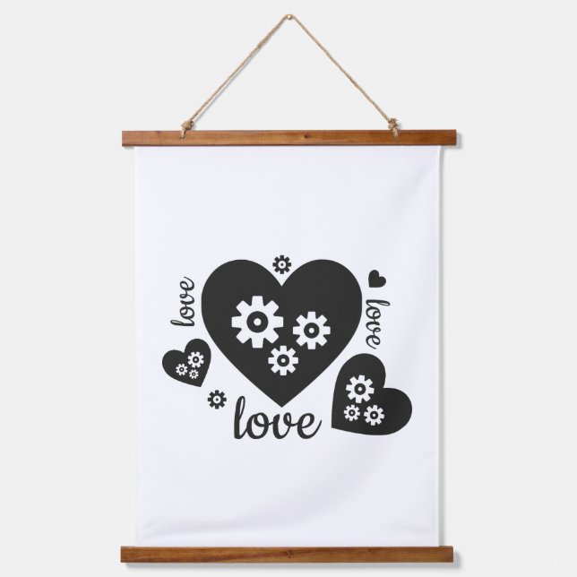 Tapisserie Suspendue Clockwork Hearts Tapestry - Steampunk Romance (Recto)