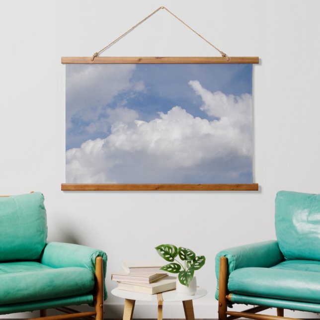 Tapisserie Suspendue Cloud Dreamer Wood Toppped Wall Tapestry (Salon)