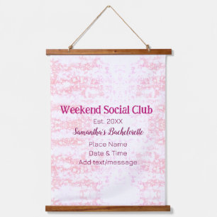 Tapisserie Suspendue club social de week-end rose paillettes enterremen