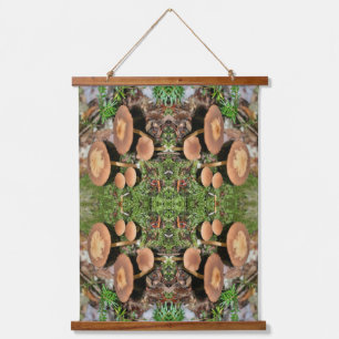Tapisserie Suspendue Cluster de champignons Brown sauvages Abstrait