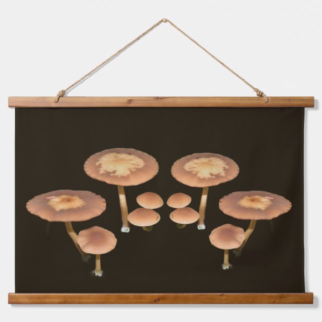 Tapisserie Suspendue Cluster de champignons Brown sauvages en miroir (Devant)