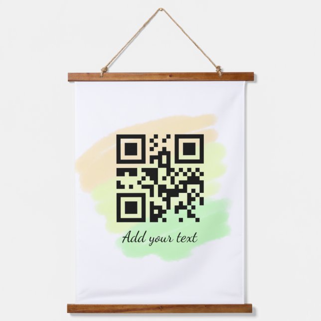Tapisserie Suspendue code QR personnalisé simple ajouter votre nom text (Recto)