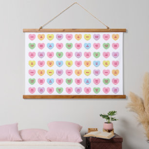 Tapisserie Suspendue Cœurs de bonbons de conversation personnalisés amu