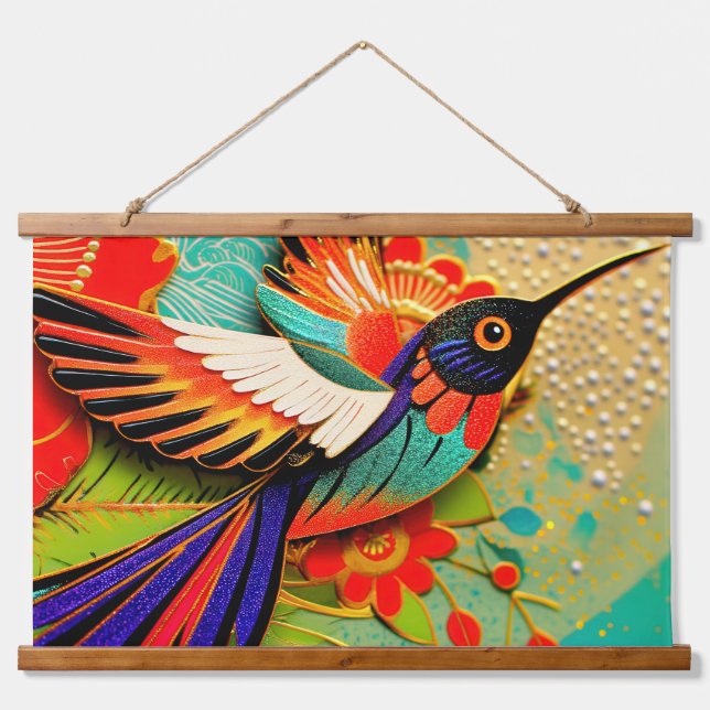 Tapisserie Suspendue Colibri affairé (Devant)