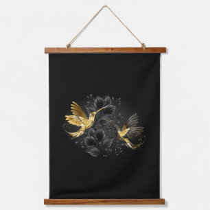 Tapisserie Suspendue Colibri noir et or