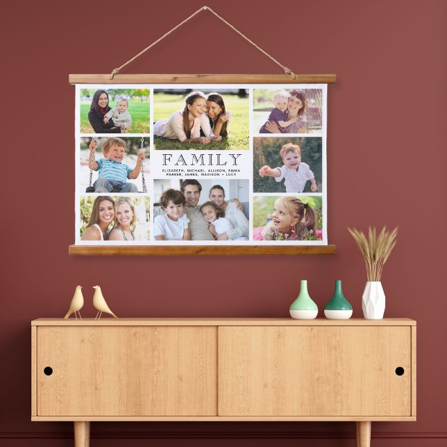 Tapisserie Suspendue Collage photo famille 8 (Créateur téléchargé)