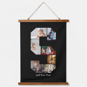 Tapisserie Suspendue Collage photo S en lettres noires et blanches