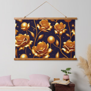 Tapisserie Suspendue Collection Boho Gold Rose de luxe