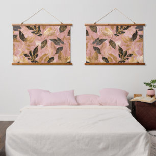 Tapisserie Suspendue Collection de Feuilles Boho Populaire en or rose