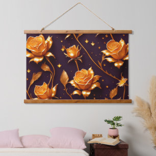 Tapisserie Suspendue Collection de Roses de luxe Gold Boho tendance