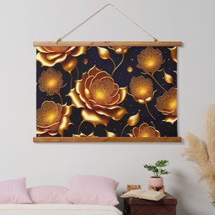 Tapisserie Suspendue Collection de Roses de luxe moderne Big Gold