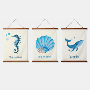 Tapisserie Suspendue Collection Nautique Aquarelle Bleue