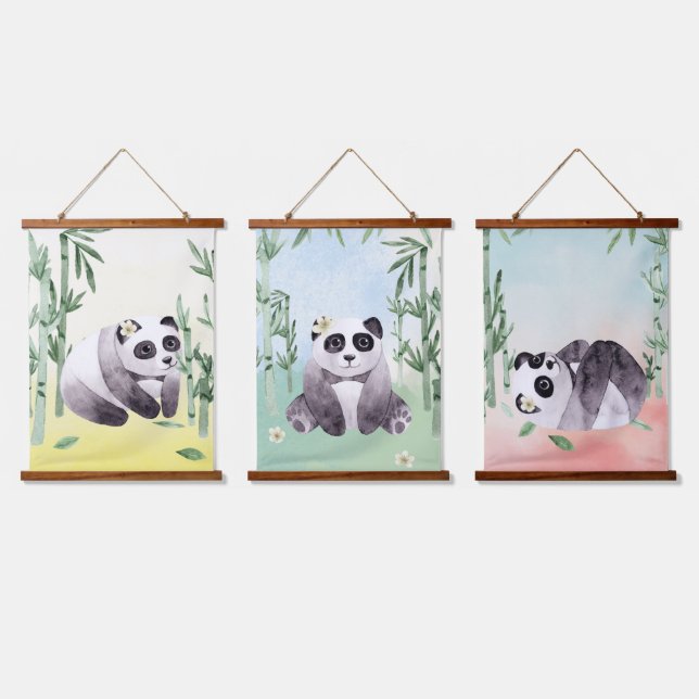 Tapisserie Suspendue Collection Panda Tumbling Cute (Tripler)