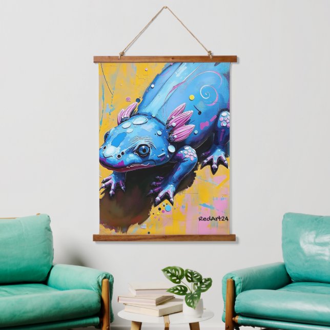 Tapisserie Suspendue Colorful Salamander Wall Art – Endangered Amphibia (Salon)