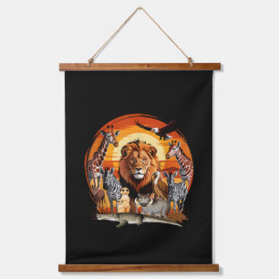 Tapisserie Suspendue Conception de gardien de zoo Animaux africains Art