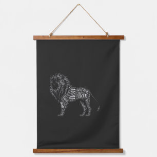 Tapisserie Suspendue Conception de T-Shirt de Typographie de Lion Puiss