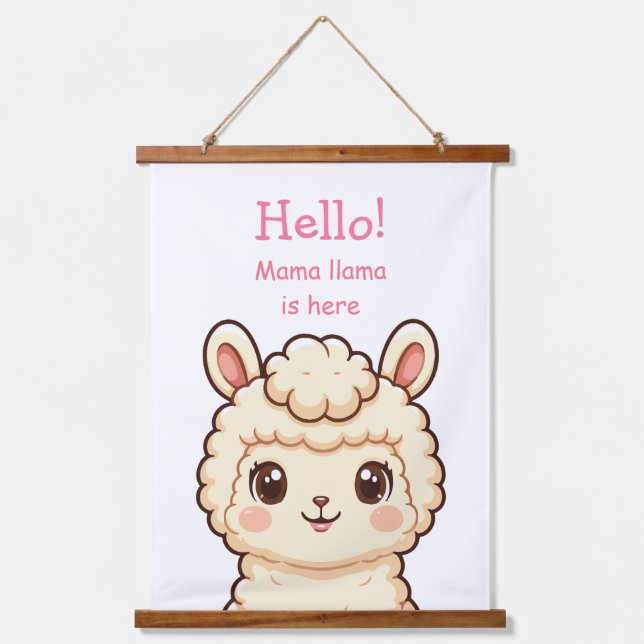 Tapisserie Suspendue Conception d'illustration de lama mignon (Recto)