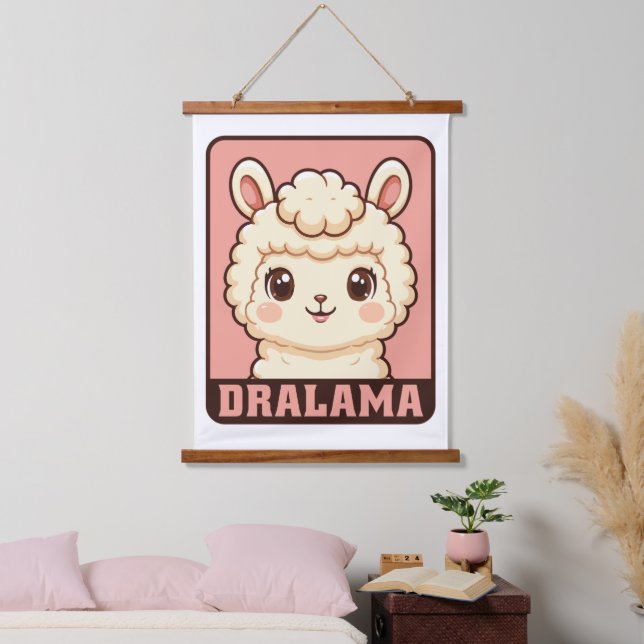 Tapisserie Suspendue Conception d'illustration de lama mignon (Chambre à coucher)
