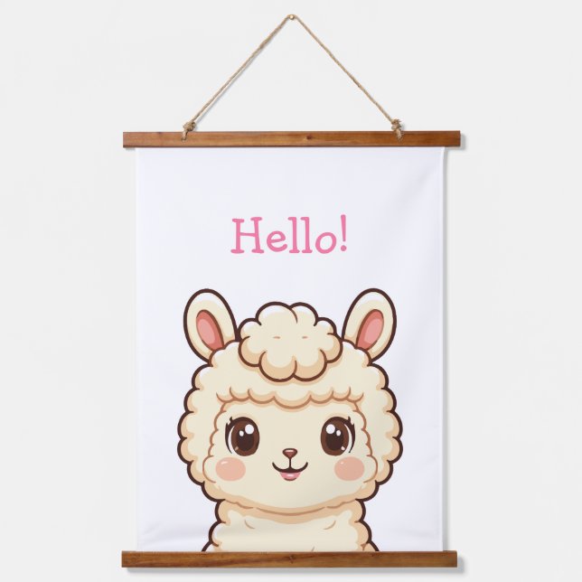 Tapisserie Suspendue Conception d'illustration de lama mignon (Recto)