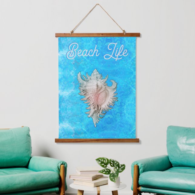 Tapisserie Suspendue Conch Shell "Beach Life" (Salon)